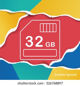 camera SD card line icon