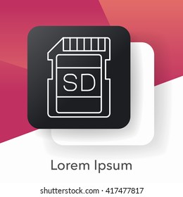 camera SD card line icon