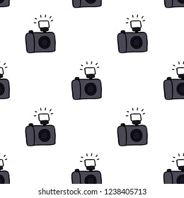 camera seamless doodle pattern