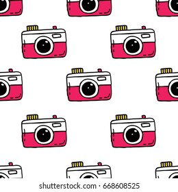 camera seamless doodle pattern