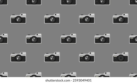 Camera seamless pattern background. Camera illustration pattern. Camera background. Perfect for fabrics, textile, wallpaper, and decor. SSTKbackgrounds