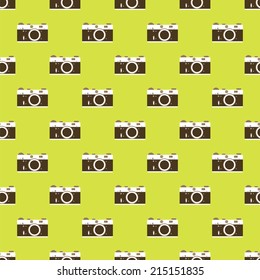 Camera seamless pattern background. Vector illustration