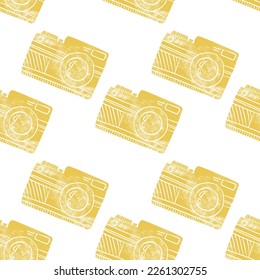 Camera Seamless pattern ,  Block print pattern , editable  - Powered by Shutterstock - Get 15% off with code: PIKWIZARD15