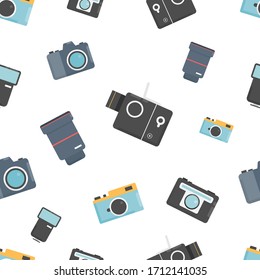 Camera seamless pattern. Vector illustration.