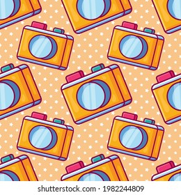 camera seamless pattern vector illustration 