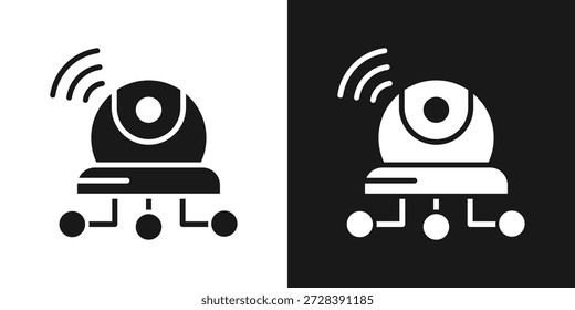 Icono De Seguridad De La Cámara En Estilo Glifo Blanco Y Negro