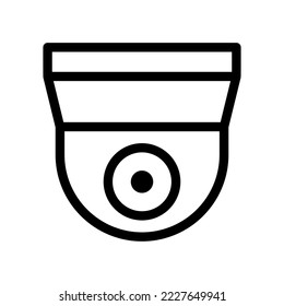 ilustración de icono de línea de seguridad de cámara vectorial