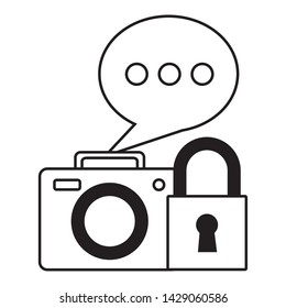 camera security message wifi free connection vector illustration
