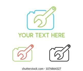 camera service logo design illustration, simple style design, designed for identity