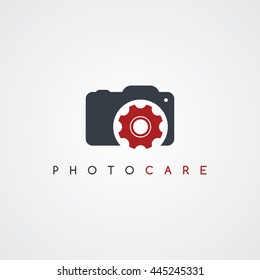 camera service photography care icon sign logotype theme vector art illustration
