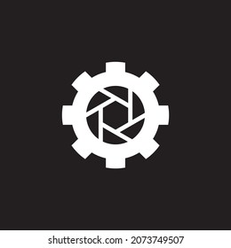camera service silhouette logo design