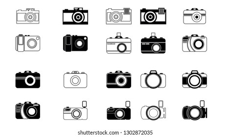camera set icon and logo camera photo vector design