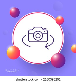 Camera Set Icon. Panorama, Lens, Photo, Photographer, Snapshot, Lenses, Processing, Shooting, Flash. Picture Concept. Vector Line Icon For Business And Advertising