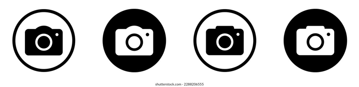Camera set icon, vector illustration