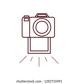 camera with set icons isolated icon