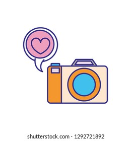 camera with set icons isolated icon