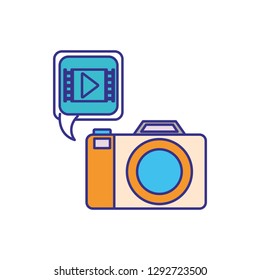 camera with set icons isolated icon