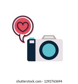 camera with set icons isolated icon