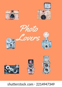 Camera set illustration photography hobbie