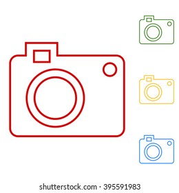 Camera. Set of line icons