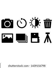 
Camera Setting And Accessories Icons vector symbol icon