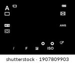Camera Setting Display Screen Template.OVF,EVF Viewfinder Screen on Black Background.