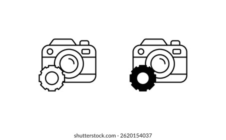 Camera setting icon design with white background stock illustration