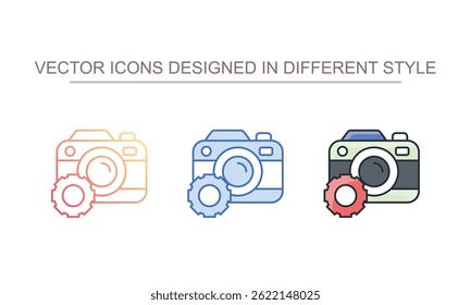 Imagem do ícone de configuração da câmera com fundo branco