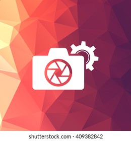 Camera Settings Icon, Camera Configuration Icon Vector