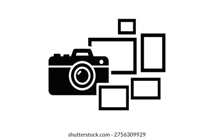 Camera with several empty picture frames