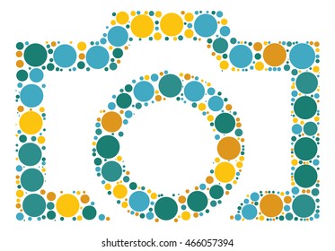 camera shape vector design by color point
