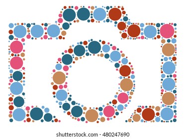camera shape vector design by color point