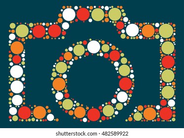 camera shape vector design by color point
