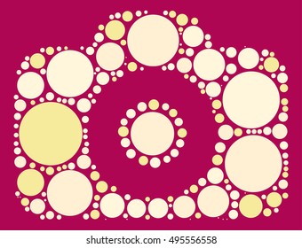 camera shape vector design by color point
