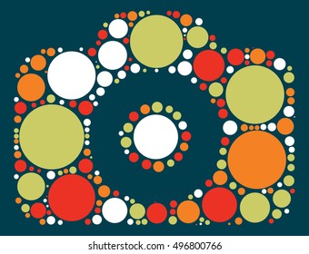 camera shape vector design by color point
