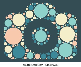 camera shape vector design by color point
