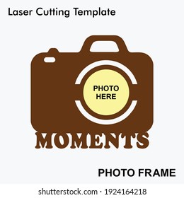 Camera shaped moments Laser cut photo frame. creative and beautiful frame for home and wall decor.Laser cut photo frame template design for mdf and acrylic cutting.