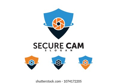 camera shield security logo company template element