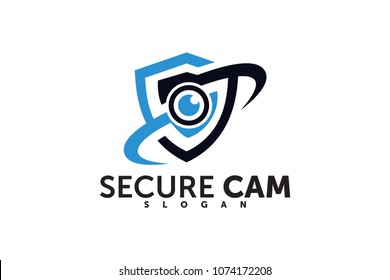 camera shield security logo company template element