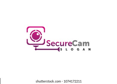 camera shield security logo company template element