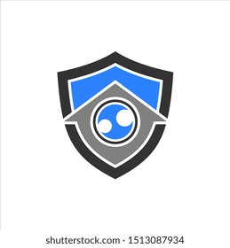 camera shield security logo company vector element