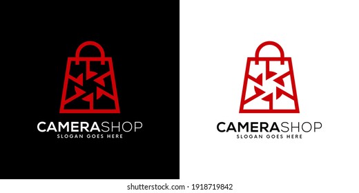 camera shop logo vector design