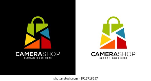 diseño vectorial del logotipo de la tienda de cámaras