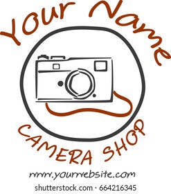 Camera shop and service Logo vector for business brand and icon