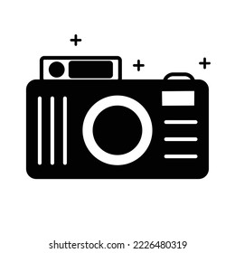 Camera shot black color icon