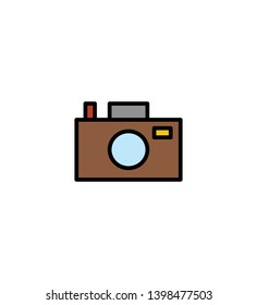 camera shot record Summer vector logo icon or illustration. Editable stroke and color. Perfect use for pattern and design graphic.