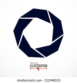 Camera shutter abstract icon. Vector illustration.