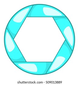 Camera shutter aperture icon. Cartoon illustration of shutter vector icon for web design