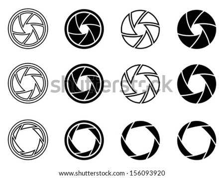 Camera shutter aperture icons