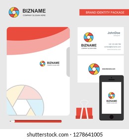 Camera shutter Business Logo, File Cover Visiting Card and Mobile App Design. Vector Illustration
